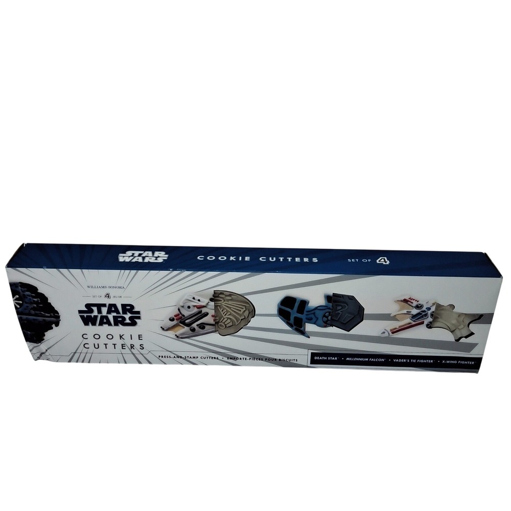 Star Wars Set of 4 Cookie Cutters Williams-Sonoma Death Star/X-Wing Fighter
